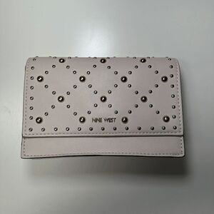 NINE WEST Studded Wallet Clutch Chain Strap Beige Small Purse‎
